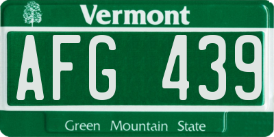 VT license plate AFG439