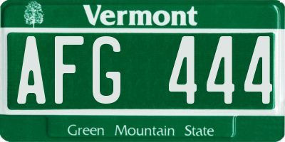 VT license plate AFG444