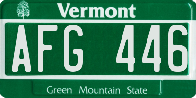 VT license plate AFG446