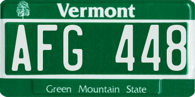 VT license plate AFG448