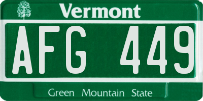 VT license plate AFG449