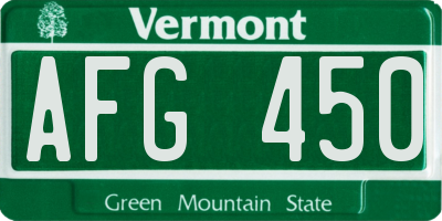 VT license plate AFG450