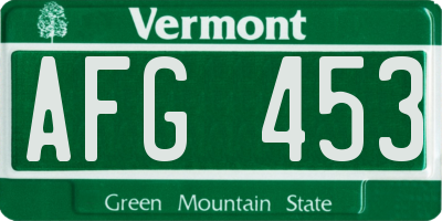 VT license plate AFG453
