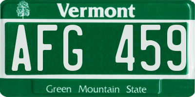 VT license plate AFG459