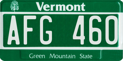 VT license plate AFG460
