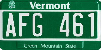 VT license plate AFG461