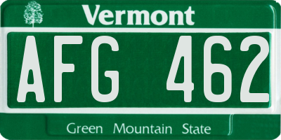 VT license plate AFG462