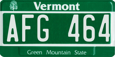 VT license plate AFG464