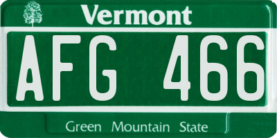 VT license plate AFG466