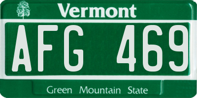 VT license plate AFG469