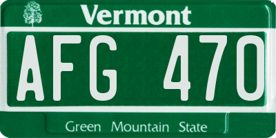 VT license plate AFG470