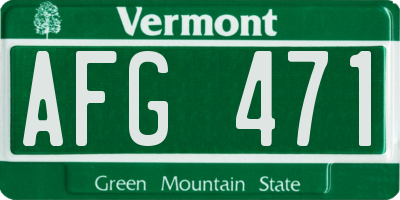 VT license plate AFG471