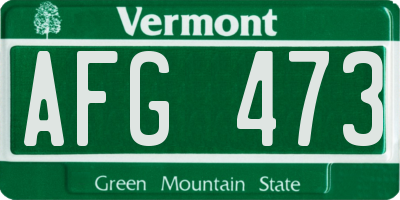 VT license plate AFG473