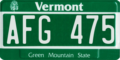 VT license plate AFG475