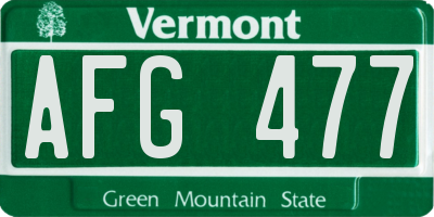 VT license plate AFG477