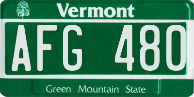 VT license plate AFG480