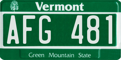 VT license plate AFG481