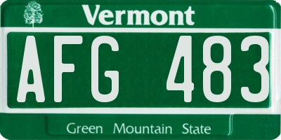 VT license plate AFG483