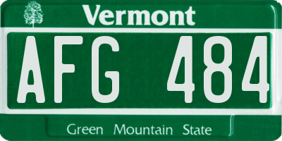 VT license plate AFG484