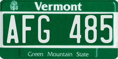 VT license plate AFG485