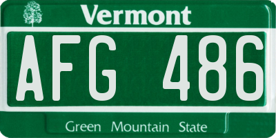VT license plate AFG486