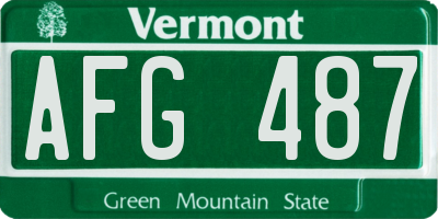 VT license plate AFG487