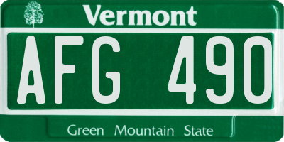VT license plate AFG490