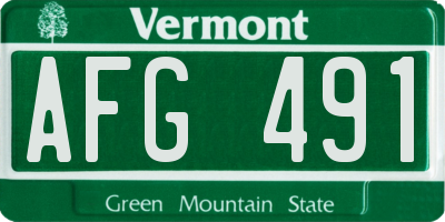 VT license plate AFG491
