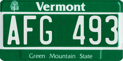 VT license plate AFG493