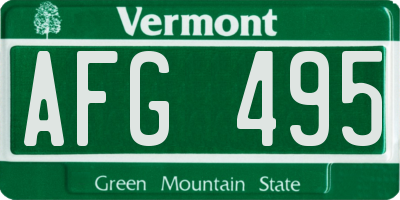 VT license plate AFG495
