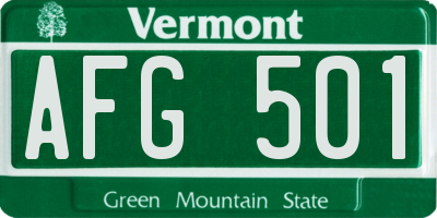VT license plate AFG501