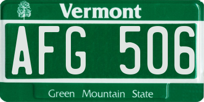 VT license plate AFG506