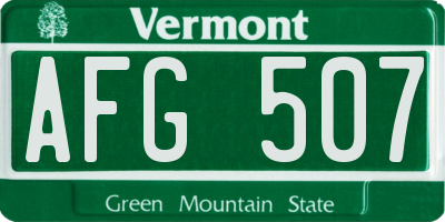 VT license plate AFG507