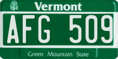 VT license plate AFG509