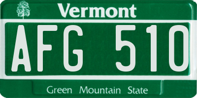 VT license plate AFG510