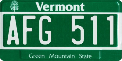 VT license plate AFG511