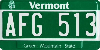 VT license plate AFG513