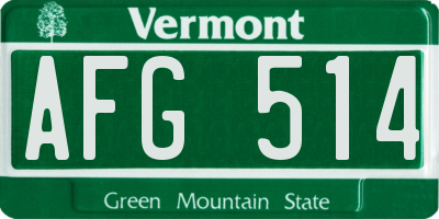 VT license plate AFG514