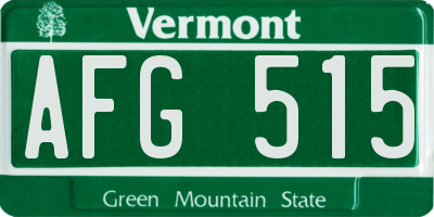 VT license plate AFG515