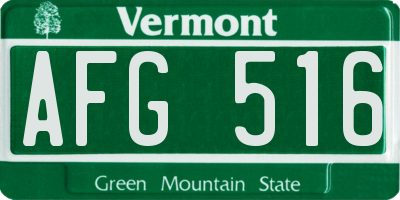 VT license plate AFG516
