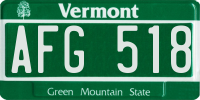 VT license plate AFG518