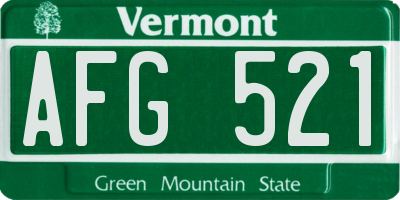 VT license plate AFG521