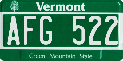 VT license plate AFG522
