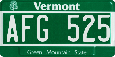 VT license plate AFG525