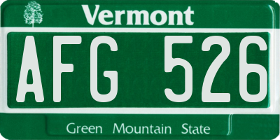 VT license plate AFG526