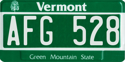 VT license plate AFG528