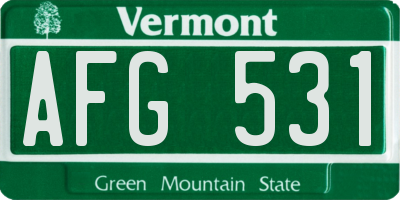 VT license plate AFG531