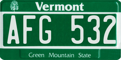 VT license plate AFG532
