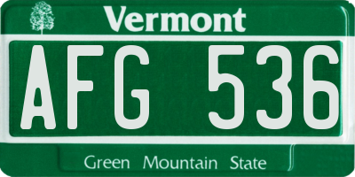 VT license plate AFG536