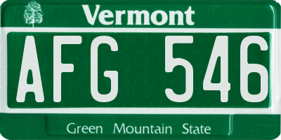 VT license plate AFG546